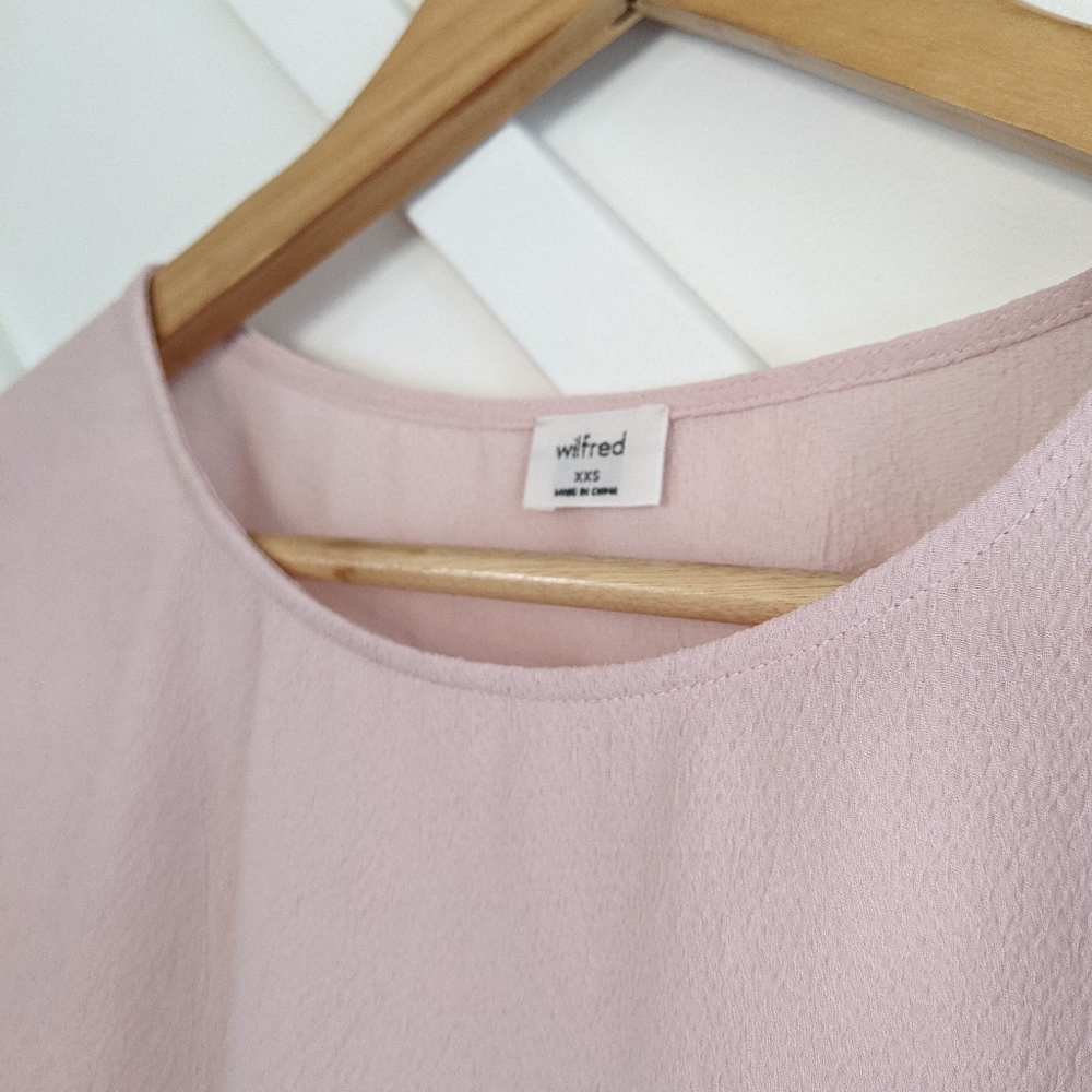 Aritzia Wilfred Macee Peplum Blouse Top Pink  XXS - Picture 7 of 7